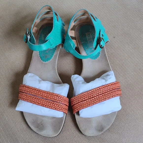 Pikolinos Turquoise and Coral Sandals Size 40 - Picture 2 of 11